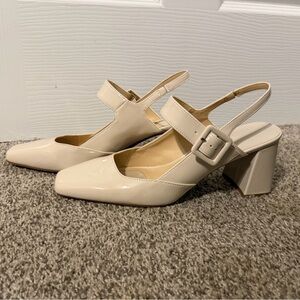 Alex Marie Elegant Cream Slingback Heels